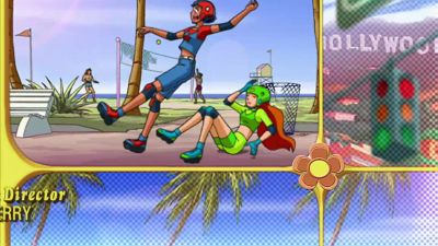 THEME SONG: Here we go we're
getting out on the road - Totally Spies!