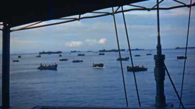 Then, 90 American
and Australian ships - The Pacific War in Color