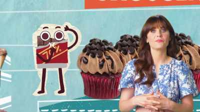 Then, and this is the most
important step, - What Am I Eating? With Zooey Deschanel