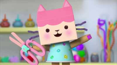 Then you cut it out with safety scissors. - Gabby's Dollhouse