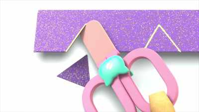 Then we cut them out,
but don't cut the folded part. - Gabby's Dollhouse
