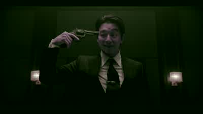 Then I aim at the loser's headand give the trigger a good pull. - Squid Game