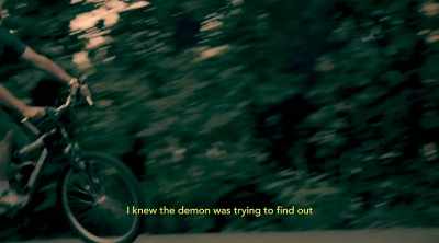 Then I looked
at my bicycle seat, - Demon House