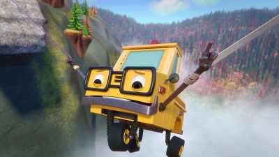 Then I'll swing to the other side,
where Gill E. can catch me. - Mighty Monsterwheelies