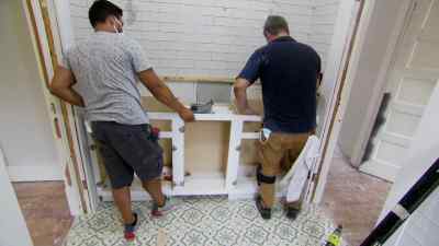 Then we install our new vanity - Zombie House Flipping