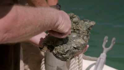Then probably exit
a piece of wood in here - Beyond Oak Island