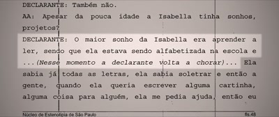 Then she started crying
as she remembered her daughter. - A Life Too Short: The Isabella Nardoni Case