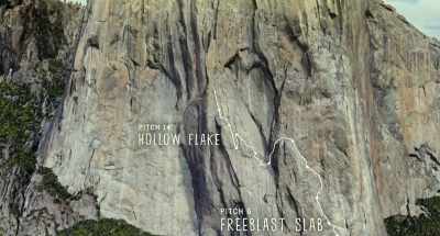 Then the down climb
to the Hollow Flake. - Free Solo