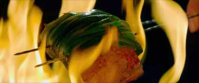Then use shallot to wrap up the fillet - Cook Up a Storm