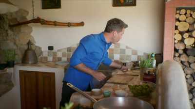 Then what I do with the sprouts,
I boil them - Gino's Italian Family Adventure