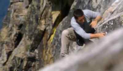 There is a considerable amount of risk
doing this type of climbing - Man vs. Wild