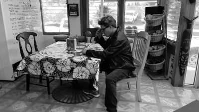  There was a diner in that area 
where he's having breakfast 
the next day,  - Who Saw the Men in Black