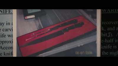 There is a three-piece
cutlery set, - Who Killed Robert Wone?