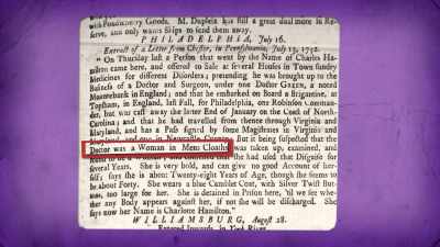 There was actually no law
against cross-dressing itself, - The Lady and the Dale