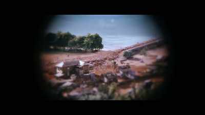 There are cattle
being driven down the wharf. - Faraway Downs