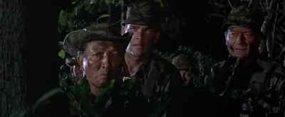 There are two guards on the porch. - The Green Berets
