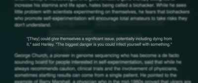 There was definitely a fair
amount of criticism, - Citizen Bio