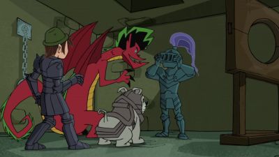 -There. Get her.
-Check out the suit Trixie gave me. - American Dragon: Jake Long