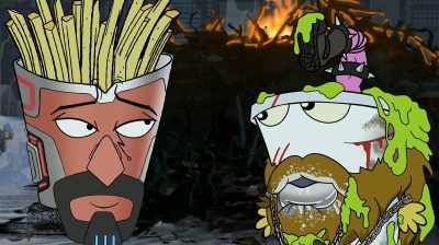There you go. Have the bottom.
Have... There you go. - Aqua Teen Forever: Plantasm
