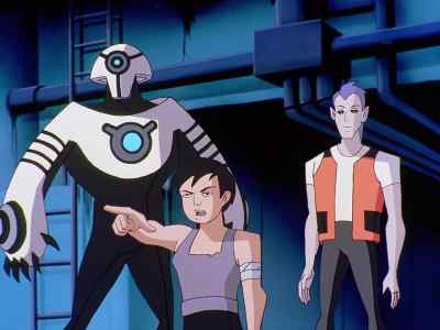 There. He's right behind that wall. - Batman Beyond