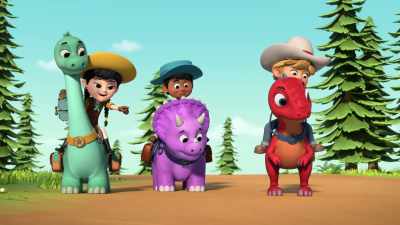 There! I just saw some compies
down in that valley. - Dino Ranch