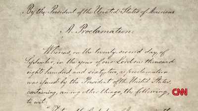 >> THERE IS A VIEW THAT THE
PROCLAMATION WAS MERELY - Lincoln: Divided We Stand