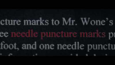 There were needle puncture
marks on his neck. - Who Killed Robert Wone?