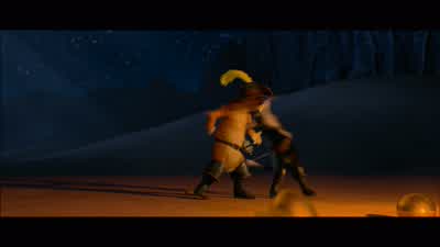 There is one word for you kitty softpawsMe wowI know you have quite a reputation with the ladiesMr Friskie two timesI've also been known as the furry loverBut that was before I met youOh you don't know me puss - Puss in Boots