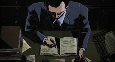 There, he realizes his
facility for numbers. - Murder of God's Banker