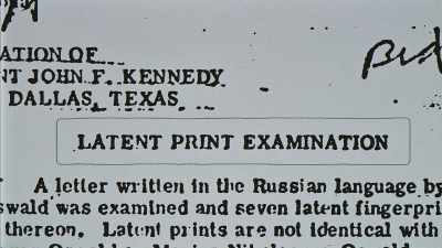 There were seven fingerprints taken
off the so-called Walker note. - The Assassination & Mrs. Paine