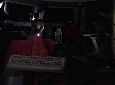 There should be some
emergency bridge lighting here. - Star Trek: The Next Generation