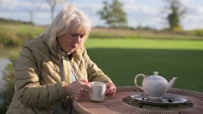 -- There is something about water.
The minute I'm near it, - Extraordinary Escapes with Sandi Toksvig