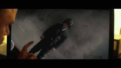 There's a barn being ripped to shreds
directly behind him in frame, - Little Evil