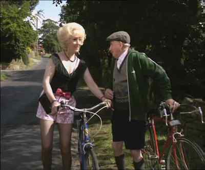 There's a bus coming!
It's only a bus. - Last of the Summer Wine