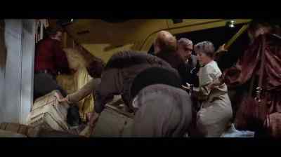 There's a ladder to the right.
Swim for it. - Beyond the Poseidon Adventure