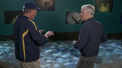 There's a scene
where we were filming - Titanic: 20 Years Later with James Cameron