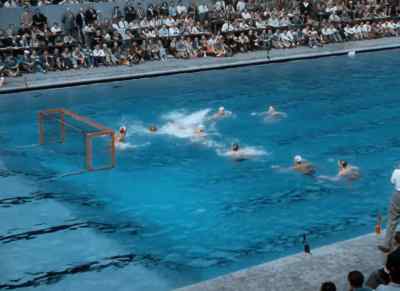 There's a shot from the wing.
It's close. - XIVth Olympiad: The Glory of Sport