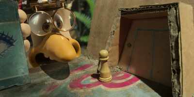 There's a wee side door in a blind spot. - Chicken Run: Dawn of the Nugget