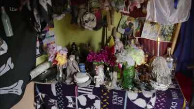 There's an altar and there are
several little Catholic statues - Joanna Lumley's Hidden Caribbean: Havana to Haiti