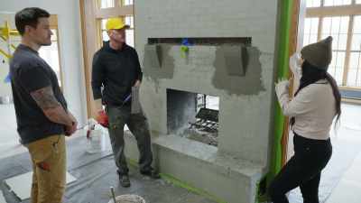 There's different finishes
or textures to stucco. - Down Home Fab
