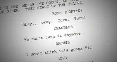 There's maybe a page of dialogue, - Friends: The Reunion