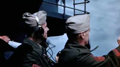 There's no footage
of the raid itself. - The Pacific War in Color