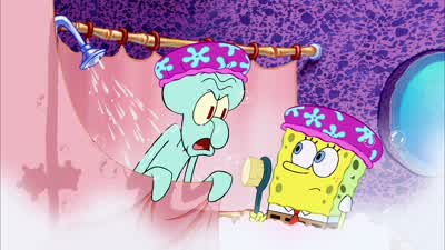 There's no shower at work - The SpongeBob SquarePants Movie