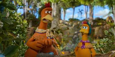 -There's nothing over there for us.
-[bright music playing] - Chicken Run: Dawn of the Nugget