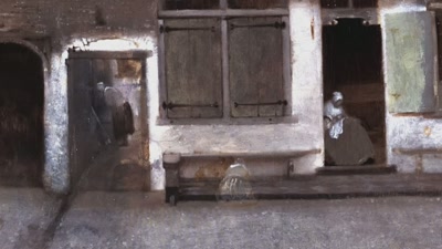 There's other changes, like
these two children on the pavement. - Vermeer: The Greatest Exhibition