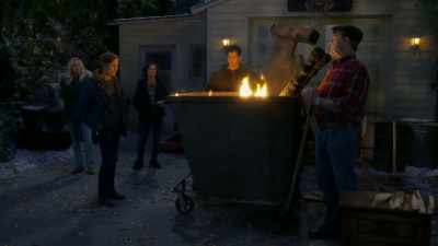 There's something about standing
around a fire with your family - The Conners