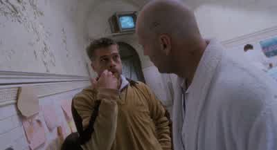 There's the television It's all right thereAll right there Look listen kneel prayCommercialsWe're not productive any more Nobody needs to make thingsIt's all automated What are we for thenWe're consumers JimOk buy a lot of stuff you're a good citizenBut - 12 Monkeys
