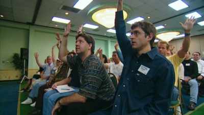 Theroux narrates:
So, I went along - Louis Theroux: Life on the Edge