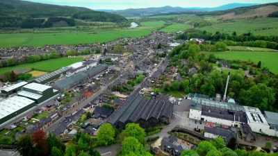 These are Speyside's
famous whiskey distilleries. - Europe From Above