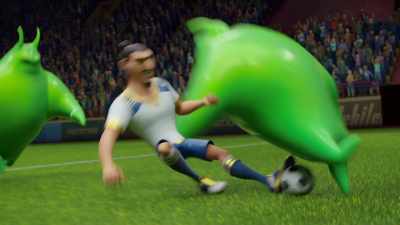 These mutant slugs are on the move, - The Soccer Football Movie